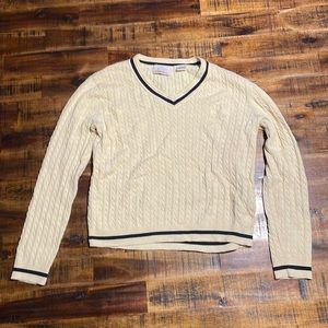 Light Yellow cable sweater 100% cotton
